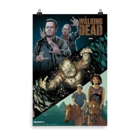 11 Weeks of TWD – Season 2 by Will Sliney & Dee Cunniffe Premium Satin Poster