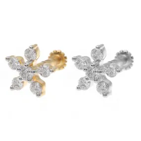 18ct Gold Diamond Cluster Screw Back Nose Stud MCS2809