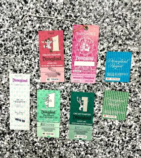 1970’s - 90’s Vintage Disneyland Passport Ticket Stub Disney Collection Lot Of 7