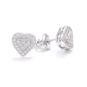 2 Layer Moissanite Heart Earrings 14K Gold