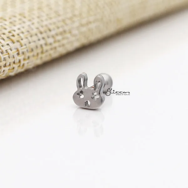 316L Surgical Steel Rabbit Barbell for Tragus, Cartilage, Conch, Helix Piercing and More