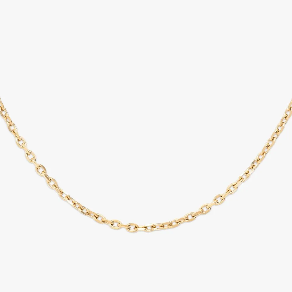 4MM Solid Gold Cable Link Chain