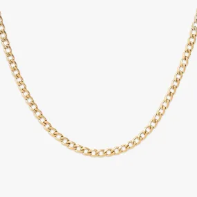 4MM Solid Gold Curb Link Chain