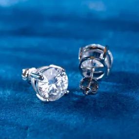 7.5MM Round Moissanite Stud Earrings