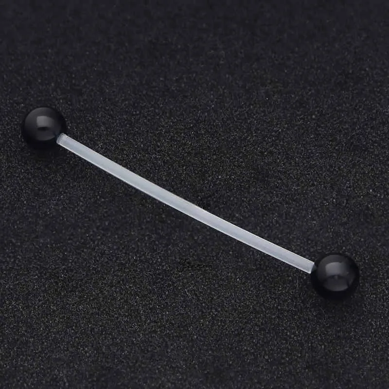 Acrylic Balls Flexible PTFE Industrial Barbell - Black