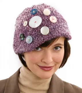 All Buttoned Up Decorated Cap Pattern (Knit)