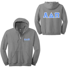 Alpha Delta Pi Sorority Full-Zip Hoodie - G186 - TWILL