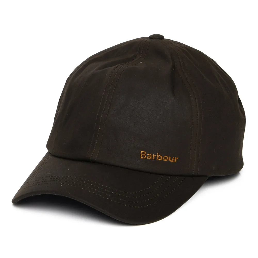 Barbour Hats Belsay Waxed Cotton Baseball Cap - Olive