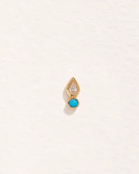 Bezel Pear Stud