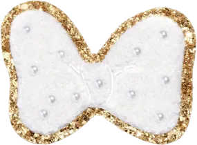 Blanc Disney Minnie Mouse Pearl Bow Patch