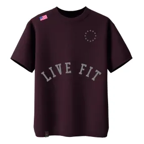 Heavyweight Short Sleeve Crewneck - Maroon/Grey