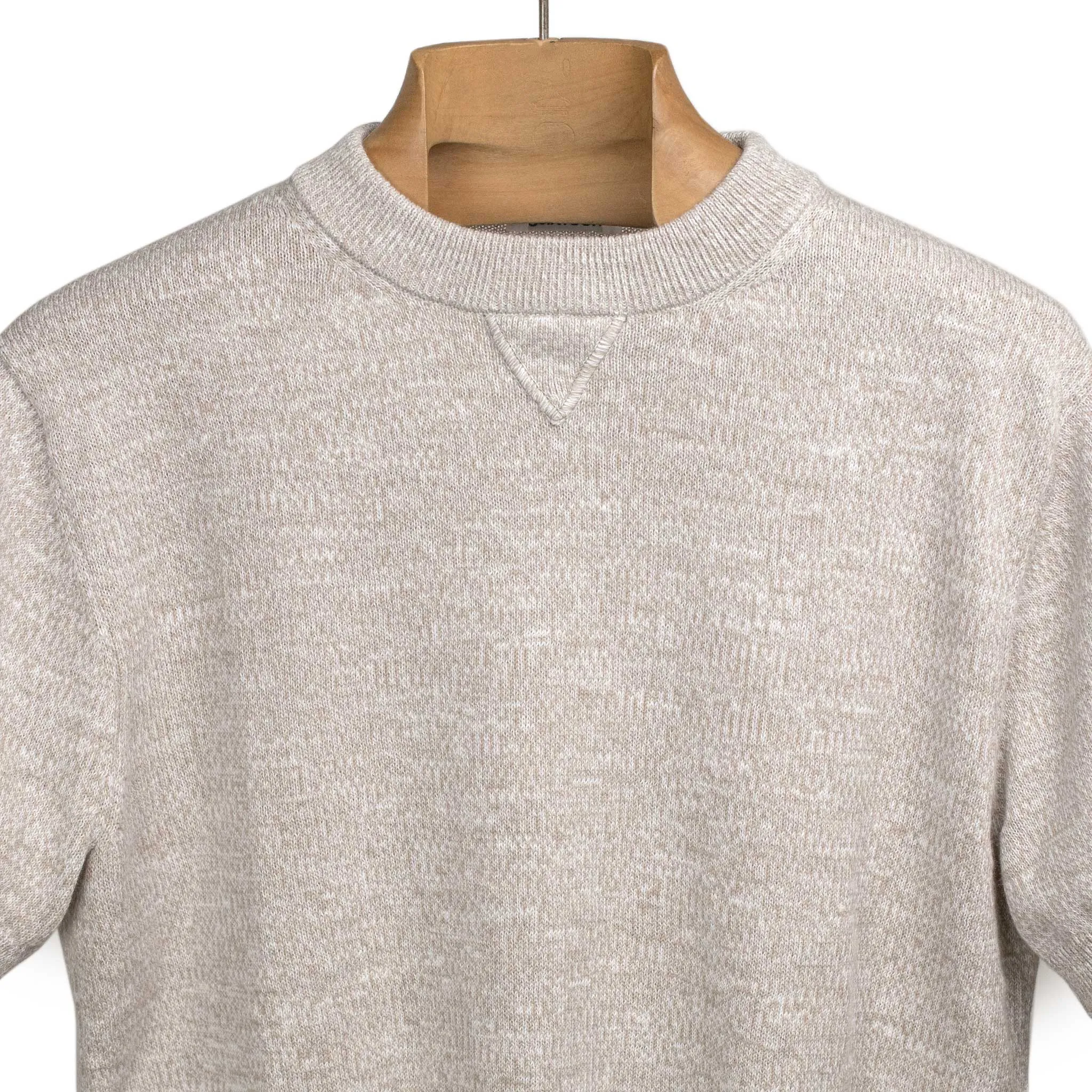 Knit t-shirt in natural marled cotton yarn