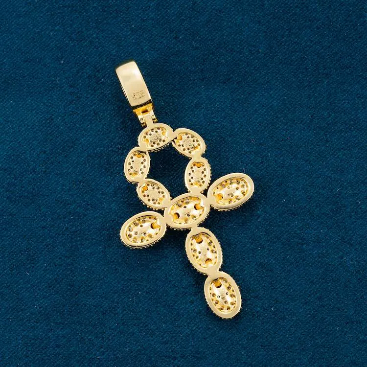 Moissanite Ankh Pendant 14K Gold