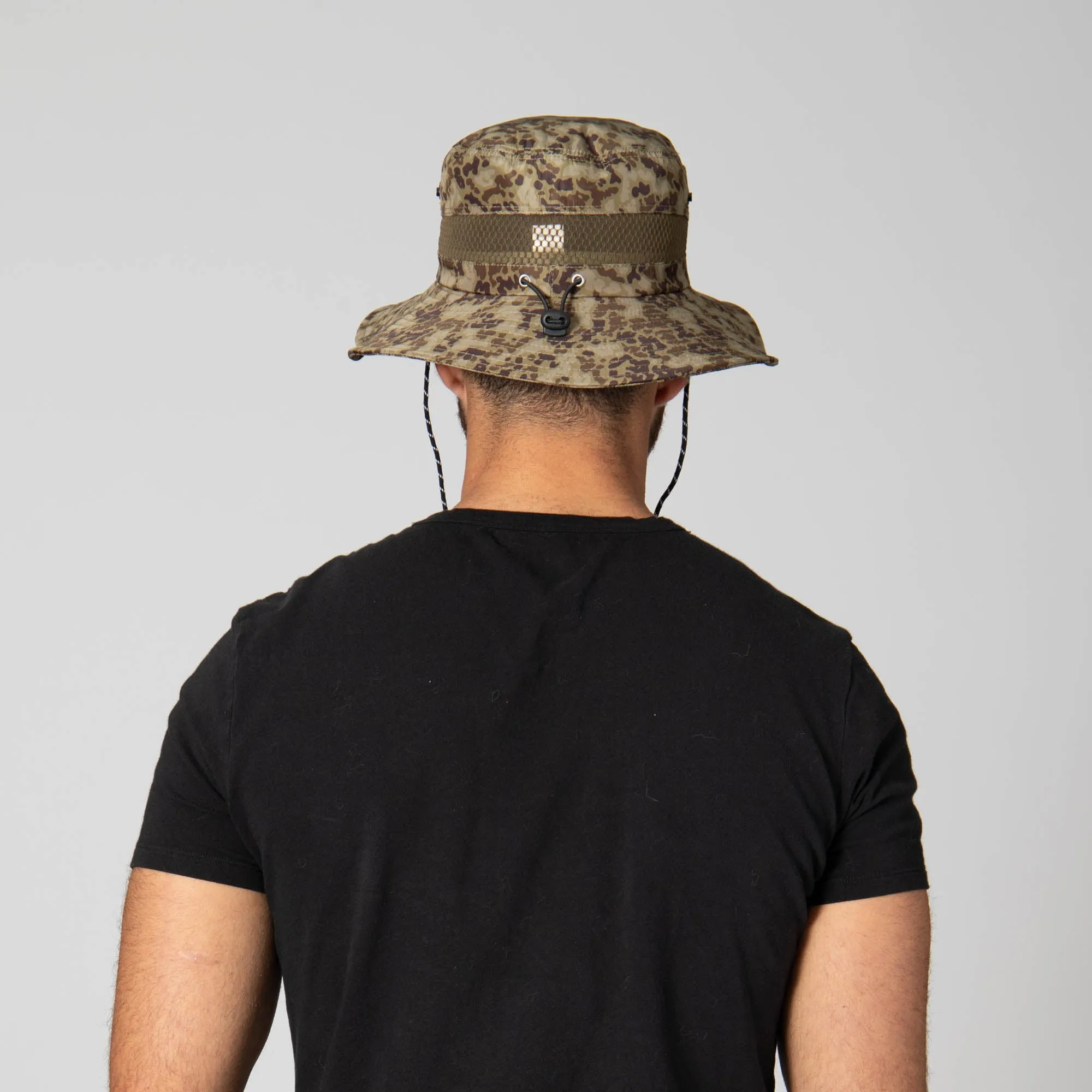 Outdoor Boonie Hat with Neck Flap and Adjustable Chin Cord