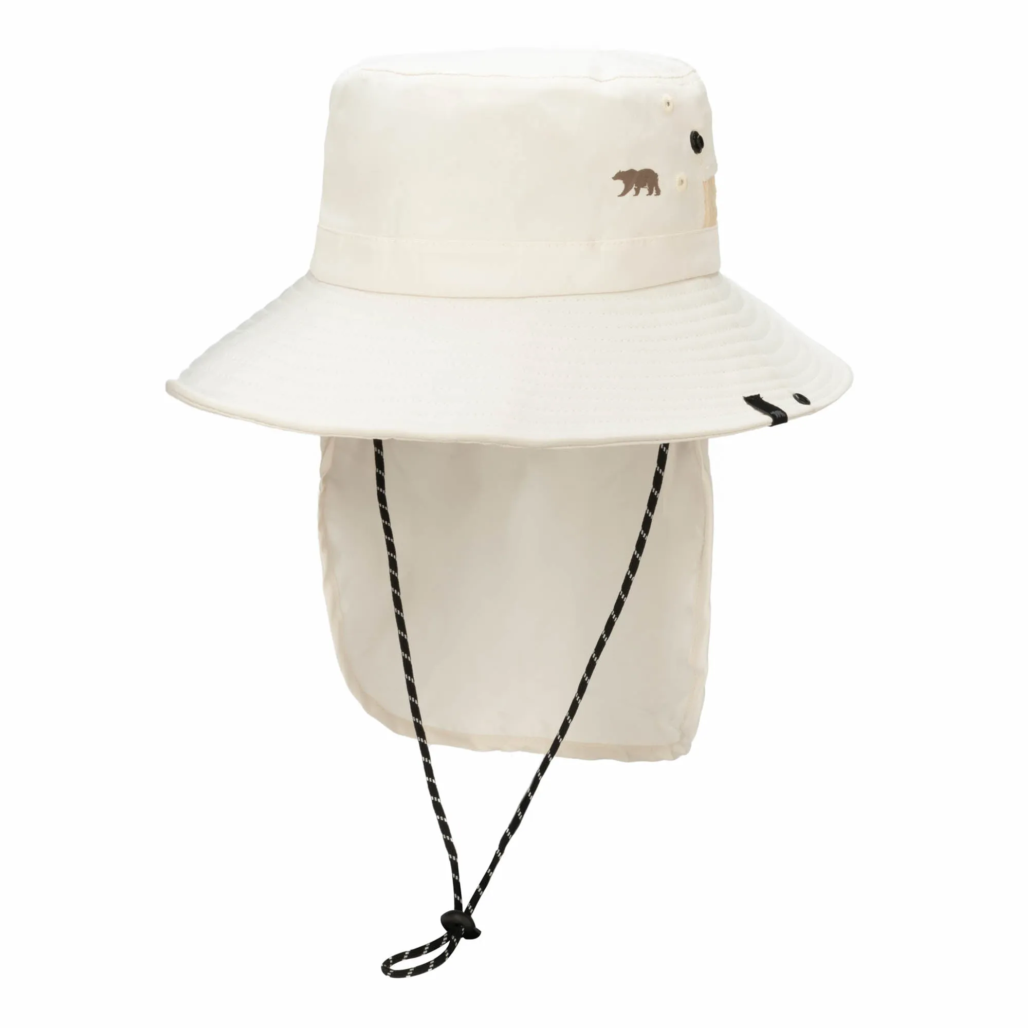 Outdoor Boonie Hat with Neck Flap and Adjustable Chin Cord