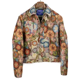 Pine Blouson in multicolored floral melange jacquard