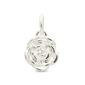 Rose Flower Personalised  Silver Charm