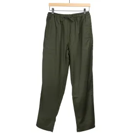 Roy trousers in olive handloom cotton herringbone