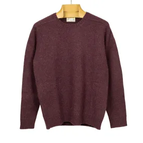 Saddle shoulder sweater in Boysenberry washed shetland wool