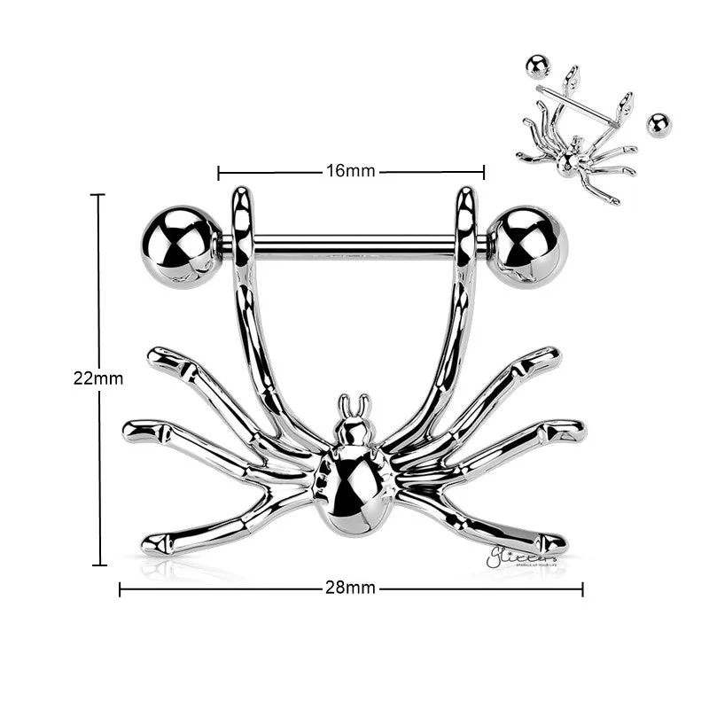 Spider Nipple Shield Ring - Silver