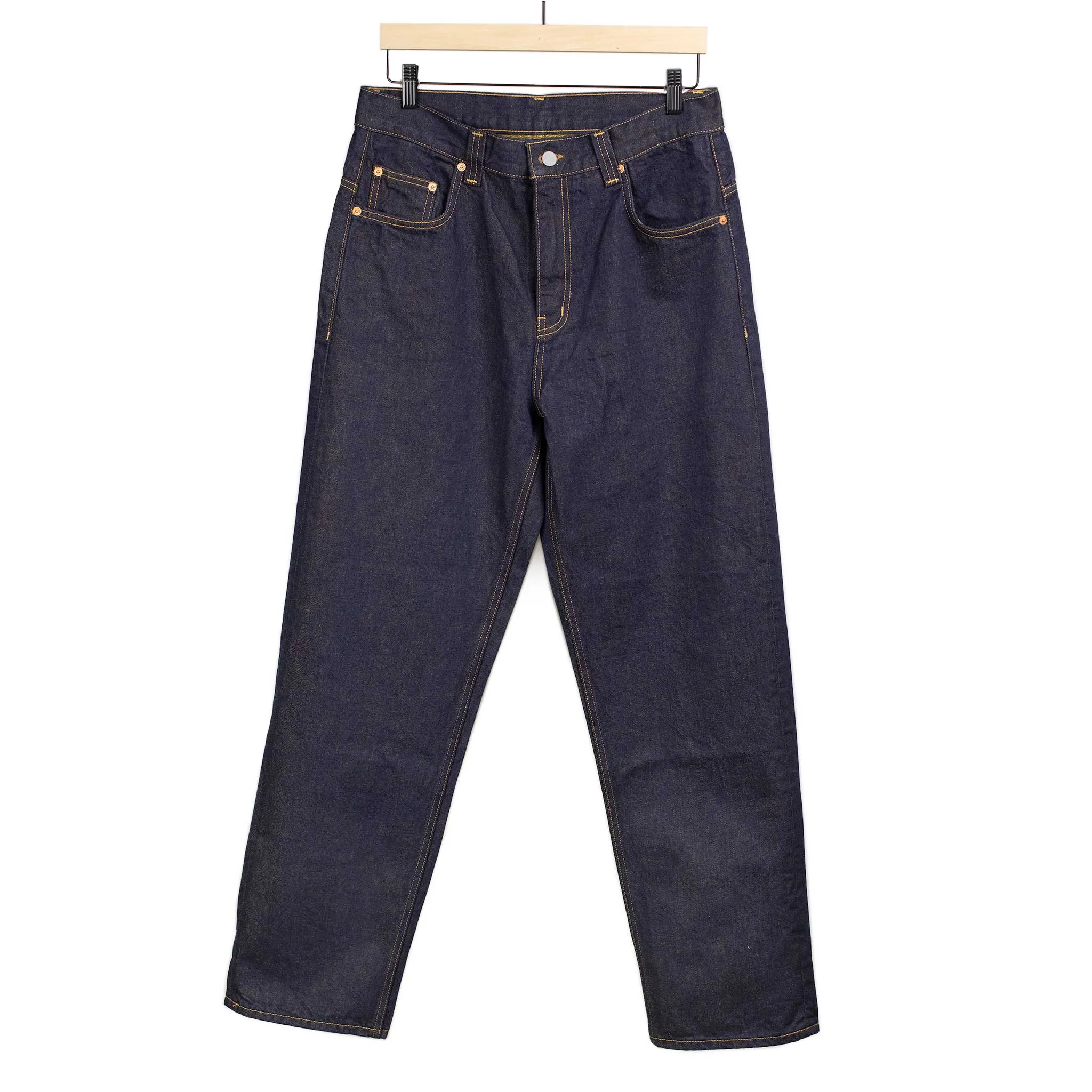 Straight fit jeans in gold double face denim