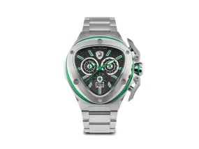 Tonino Lamborghini Spyder X Green SS Quartz Watch, 53 mm, Chronograph, T9XF-SS-B