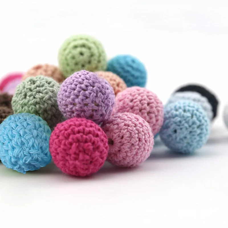 Wholesale 10PCS 16mm Wooden Cotton Thread Crochet Yarn Balls